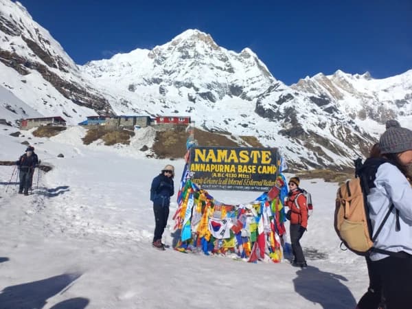 During Annapurna Base Camp Trek in Base Camp