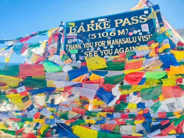 Larkya La Pass In Manaslu Circuit Trek Trek 5,106 m.