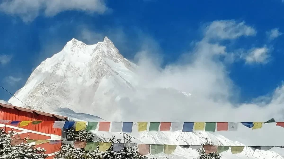Mt Manaslu View from Birendra Lake