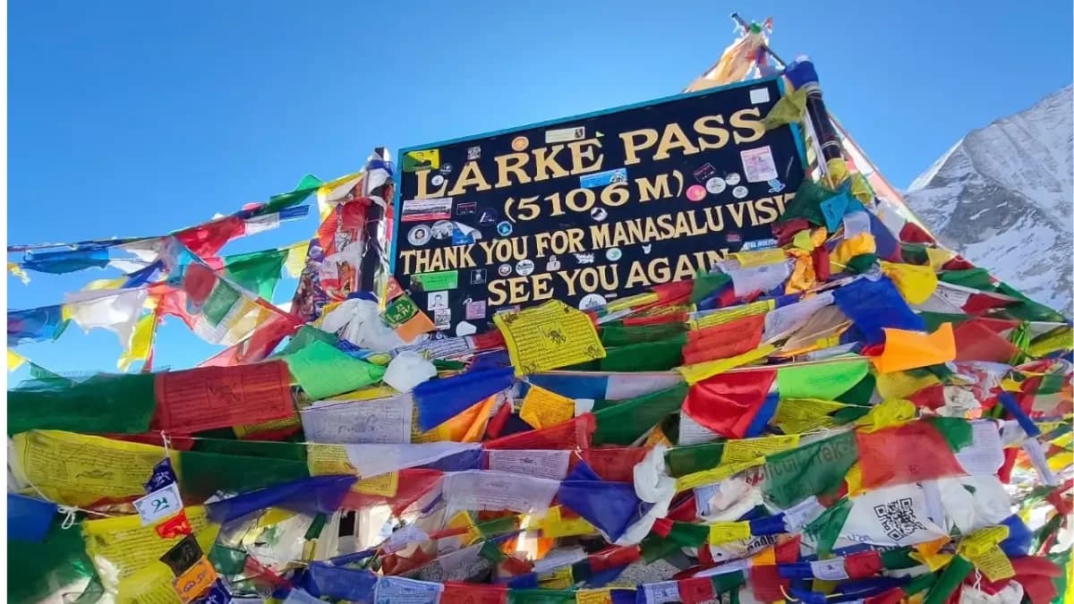 Larkya La Pass in Manaslu Circuit Trek via Kal Tal