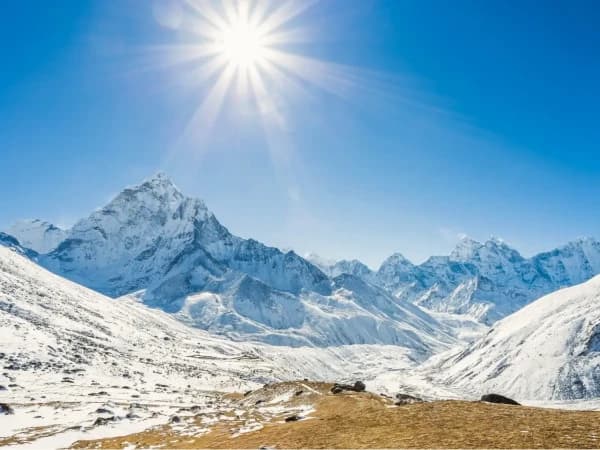 Beautiful sunlight in mt ama dablam