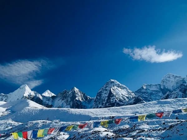 Beautiful Hinku Himal Scene From Ama Dablam Base Camp