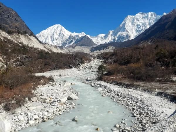 Budigandaki River And Glacier During Manaslu Circuit Trek