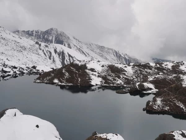 Gosainkunda Lake View In Winter