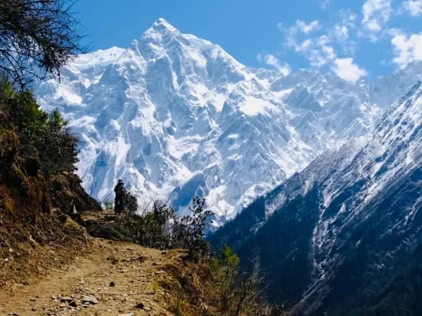 Near Lho During Tsum Valley Manaslu Trek