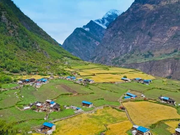 Prok Village In Manaslu Circuit Trek With Kal Tal