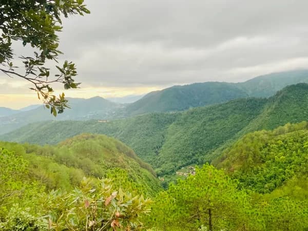 Small Village Seen During Champadevi Hike