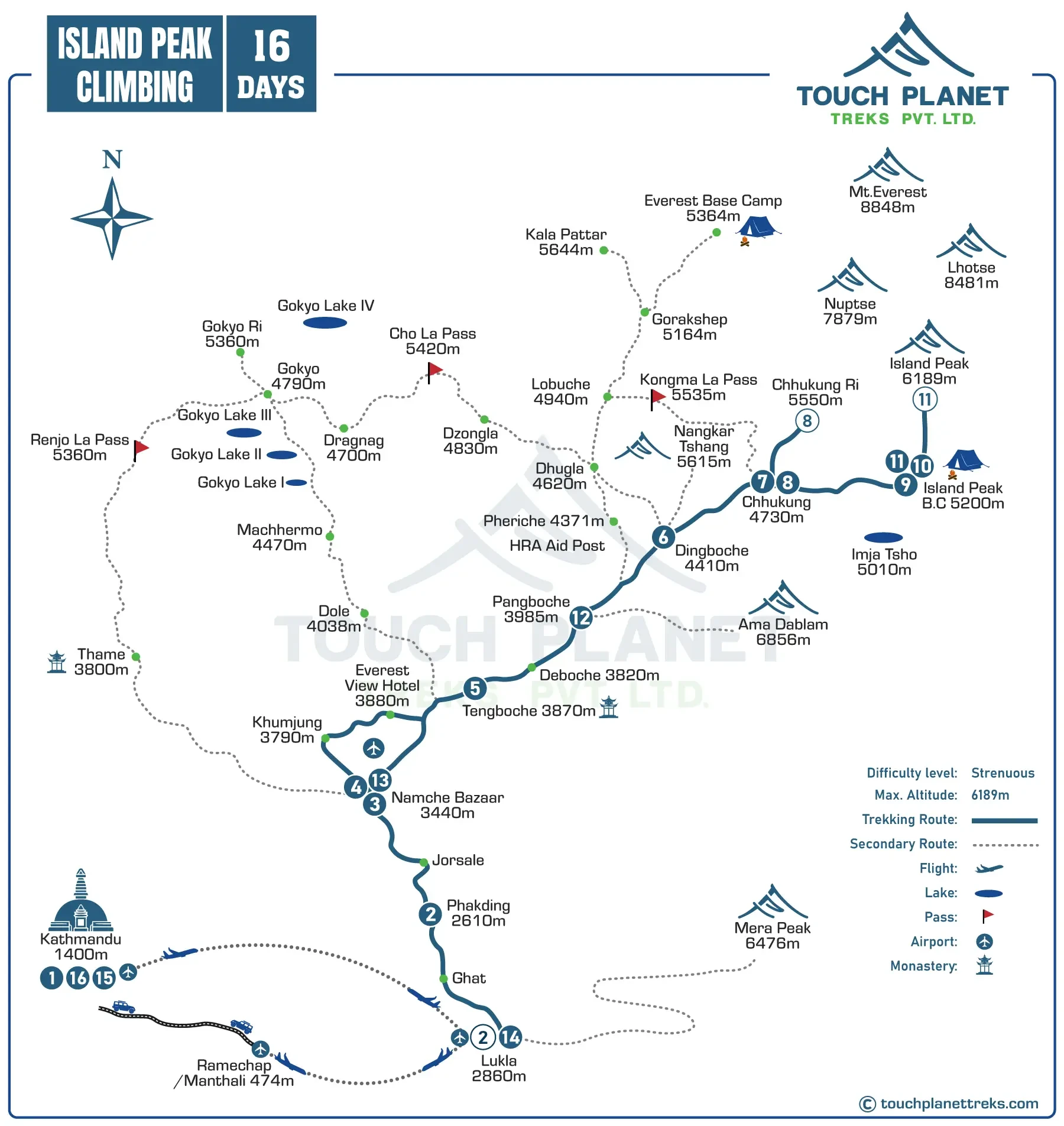 Island Peak Climbing Route Map