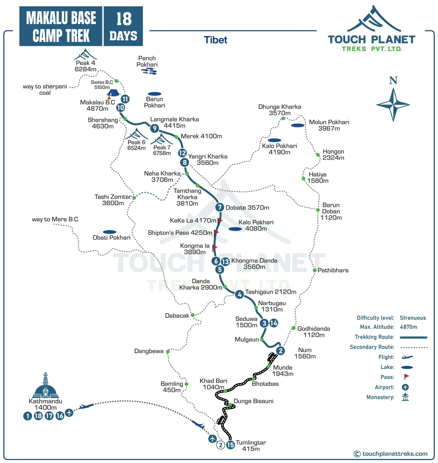 Makalu Base Camp Trek Map